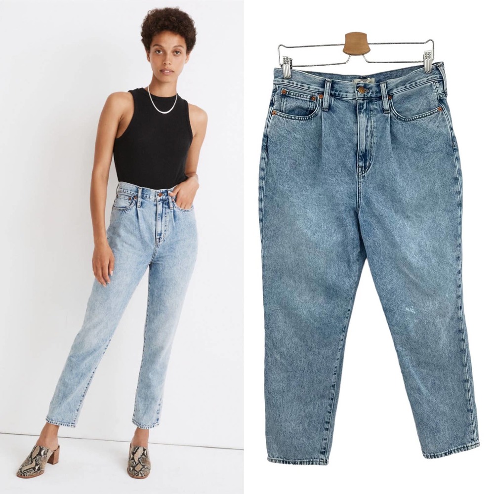 Madewell The Pleated Momjean in Phair Wash Size 30